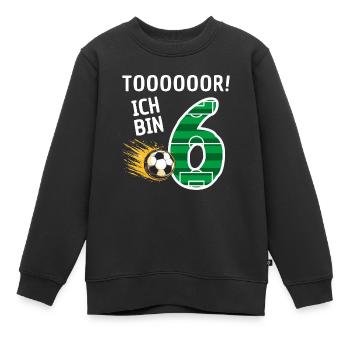 Tor Ich bin 6 - Kinder Premium Organic Sweatshirt - Schwarz - Vorne - AI Model Kid Female (0cm)