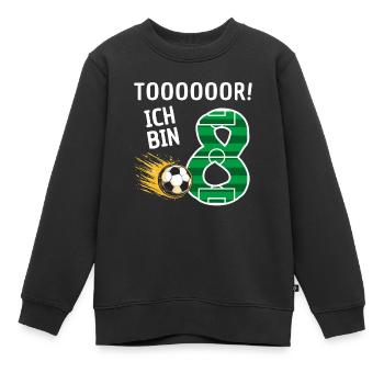 Tor Ich bin 8 - Kinder Premium Organic Sweatshirt - Schwarz - Vorne - AI Model Kid Female (0cm)