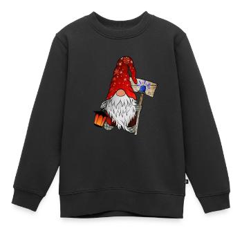 Blaulicht Wichtel Weihnachtsgnom - Kinder Premium Organic Sweatshirt - Schwarz - Vorne - AI Model Kid Female (0cm)