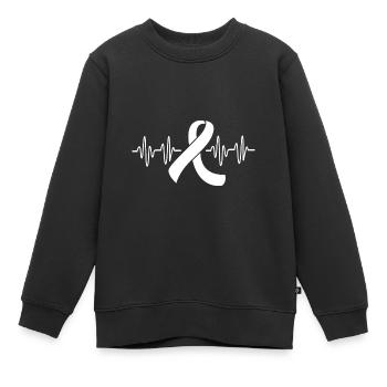 Lungenkrebs-Überlebender Krebs Lunge Herzschlag - Kinder Premium Organic Sweatshirt - Schwarz - Vorne - AI Model Kid Female (0cm)
