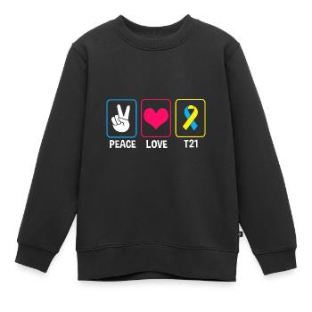 Down Syndrom - Kinder Premium Organic Sweatshirt - Schwarz - Vorne - AI Model Kid Female (0cm)