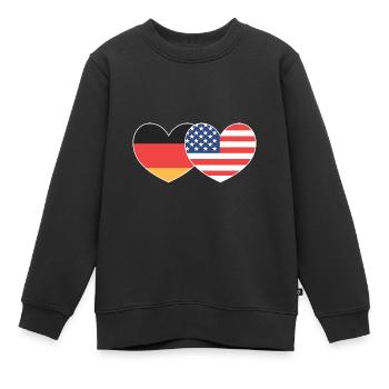 Amerikanisch Deutsch - Kinder Premium Organic Sweatshirt - Schwarz - Vorne - AI Model Kid Female (0cm)