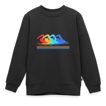 Swimming Swimmers Swimming Pool Swimming Instructors - Kids Premium Organic Sweatshirt - black - Front - AI Model Kid Female (0cm)