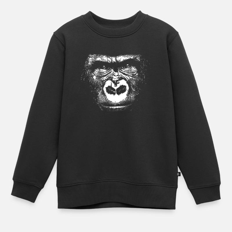 Gorilla - Kinder Premium Organic Sweatshirt - Schwarz