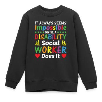 It Always Seems Impossible - Kinder Premium Organic Sweatshirt - Schwarz - Vorne - AI Model Kid Female (0cm)