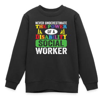 Disability Social Worker - Kinder Premium Organic Sweatshirt - Schwarz - Vorne - AI Model Kid Female (0cm)