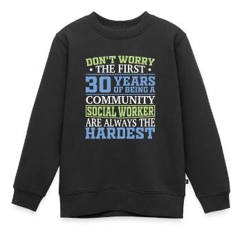 Being A Community Social Worker - Kinder Premium Organic Sweatshirt - Schwarz - Vorne - AI Model Kid Female (0cm)