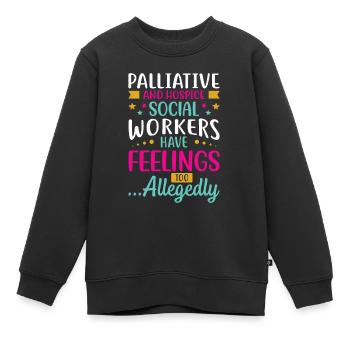 Travailleur social en soins palliatifs et en soins palliatifs - Sweat Premium enfant bio - noir - Devant - AI Model Kid Female (0cm)