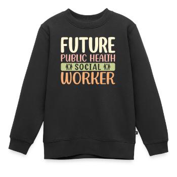 Futur travailleur social en santé publique - Sweat Premium enfant bio - noir - Devant - AI Model Kid Female (0cm)