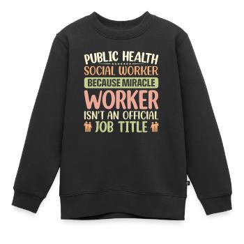 Travailleurs sociaux en santé publique - Sweat Premium enfant bio - noir - Devant - AI Model Kid Female (0cm)