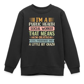 Je suis un travailleur social en santé publique - Sweat Premium enfant bio - noir - Devant - AI Model Kid Female (0cm)