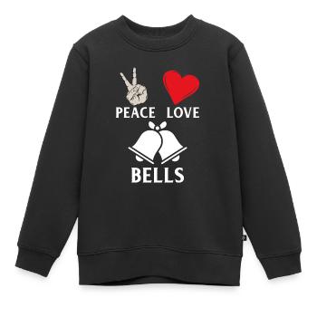 Peace Love Bells Music Bells Players - Kinder Premium Organic Sweatshirt - Schwarz - Vorne - AI Model Kid Female (0cm)