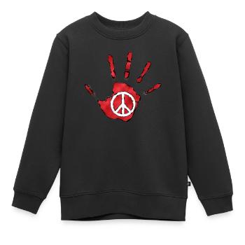 frieden - Kinder Premium Organic Sweatshirt - Schwarz - Vorne - AI Model Kid Female (0cm)