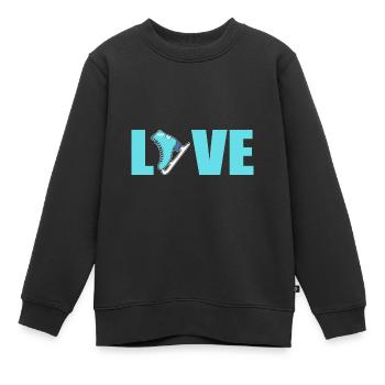 Patinage sur glace Patinage sur glace Patinage sur glace - Sweat Premium enfant bio - noir - Devant - AI Model Kid Female (0cm)