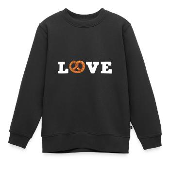 Brezel - Kinder Premium Organic Sweatshirt - Schwarz - Vorne - AI Model Kid Female (0cm)