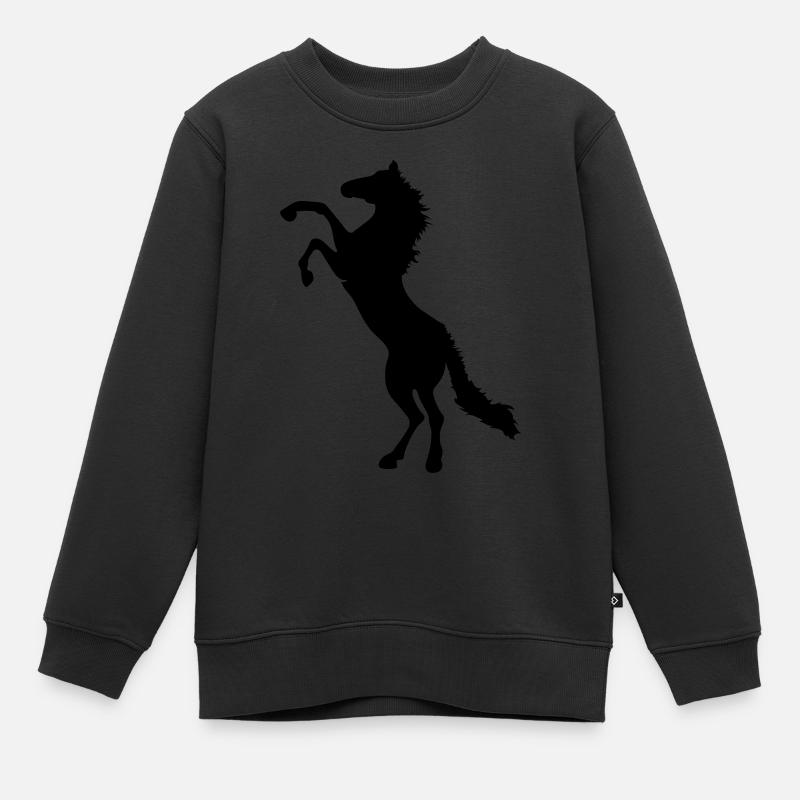 horse - Kinder Premium Organic Sweatshirt - Schwarz
