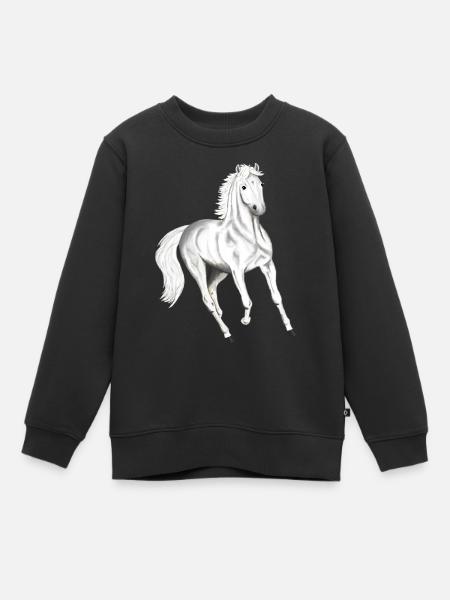 Langarmshirt mit Pferdemotiv Geronimo - Kinder Premium Organic Sweatshirt - Schwarz
