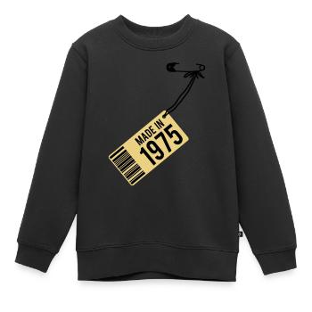 Anniversaire T-shirt 1975 - Sweat Premium enfant bio - noir - Devant - AI Model Kid Female (0cm)