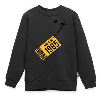 Anniversaire T-shirt 1985 - Sweat Premium enfant bio - noir - Devant - AI Model Kid Female (0cm)