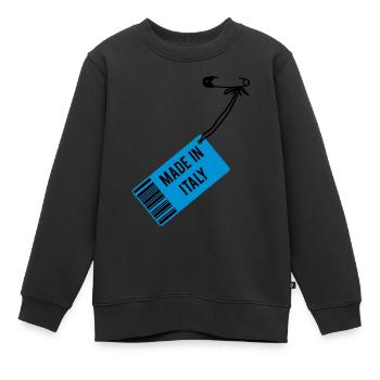 Made in Italy - Sweat Premium enfant bio - noir - Devant - AI Model Kid Female (0cm)