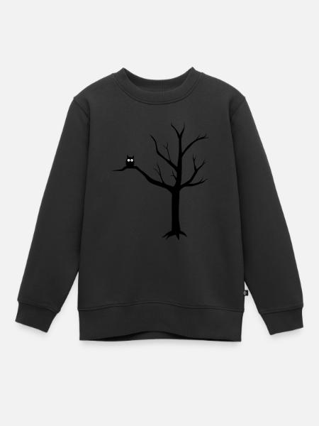 Hibou - Sweat Premium enfant bio - noir