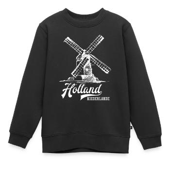 Holland - Kinder Premium Organic Sweatshirt - Schwarz - Vorne - AI Model Kid Female (0cm)