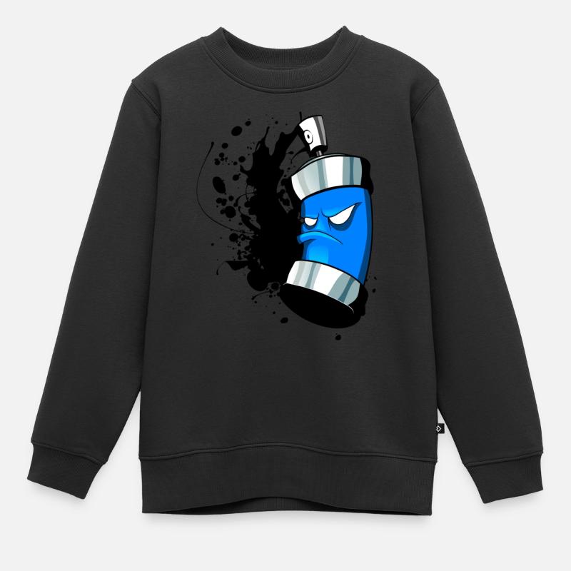 peinture2 - Sweat Premium enfant bio - noir