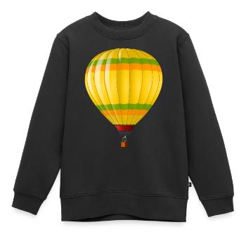Moderne Heißluftballon - Kinder Premium Organic Sweatshirt - Schwarz - Vorne - AI Model Kid Female (0cm)