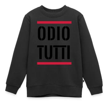 Ich hasse jeden - Kinder Premium Organic Sweatshirt - Schwarz - Vorne - AI Model Kid Female (0cm)