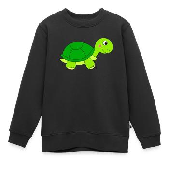 Turtle - Kids Premium Organic Sweatshirt - black - Front - AI Model Kid Female (0cm)
