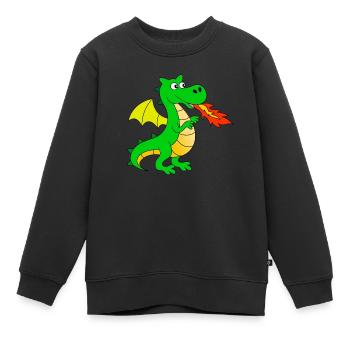 Feuerspeiender Drache - Kinder Premium Organic Sweatshirt - Schwarz - Vorne - AI Model Kid Female (0cm)