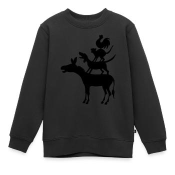 Bremer Stadtmusikanten - Kinder Premium Organic Sweatshirt - Schwarz - Vorne - AI Model Kid Female (0cm)