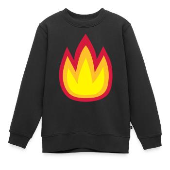 Feuer - Kinder Premium Organic Sweatshirt - Schwarz - Vorne - AI Model Kid Female (0cm)