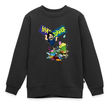 Fest Corner Logo - Kinder Premium Organic Sweatshirt - Schwarz - Vorne - AI Model Kid Female (0cm)