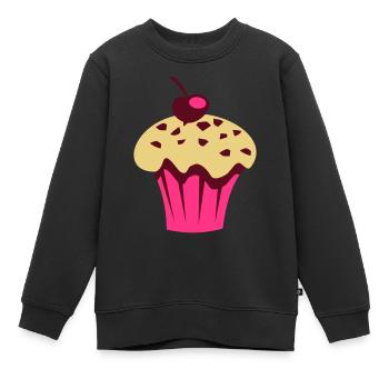 backfrischer Muffin - Sweat Premium enfant bio - noir - Devant - AI Model Kid Female (0cm)