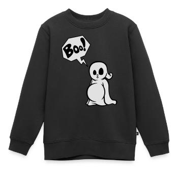Spooky Boo! - Kinder Premium Organic Sweatshirt - Schwarz - Vorne - AI Model Kid Female (0cm)