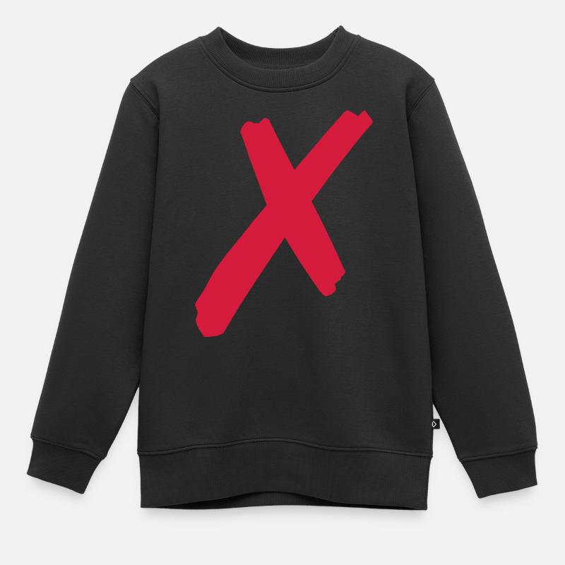 X rot - Kinder Premium Organic Sweatshirt - Schwarz