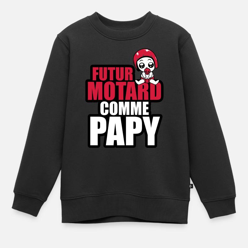 futur motard comme papy - Sweat Premium enfant bio - noir