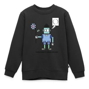 Roboter - Kinder Premium Organic Sweatshirt - Schwarz - Vorne - AI Model Kid Female (0cm)