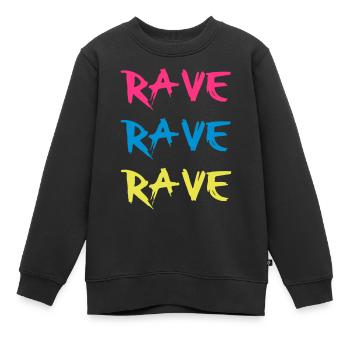 Rave - Kinder Premium Organic Sweatshirt - Schwarz - Vorne - AI Model Kid Female (0cm)