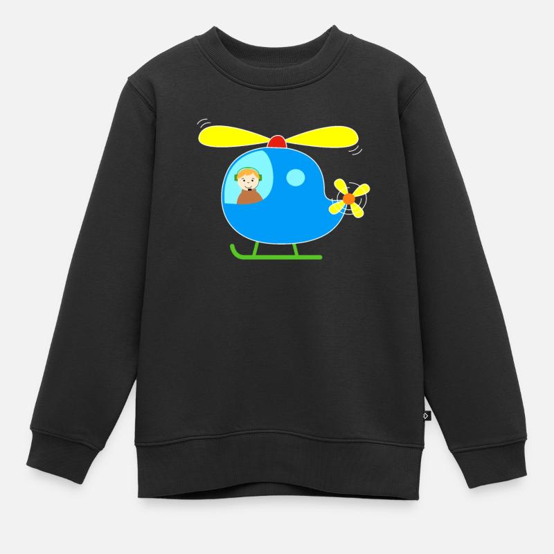 Hélicoptère hélicoptère - Sweat Premium enfant bio - noir