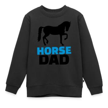 Horse Dad - Sweat Premium enfant bio - noir - Devant - AI Model Kid Female (0cm)