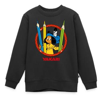 Yakari Stifte - Kinder Premium Organic Sweatshirt - Schwarz - Vorne - AI Model Kid Female (0cm)