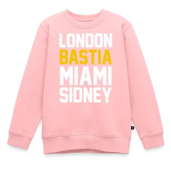 France région Corse london bastia B - Sweat Premium enfant bio - rose - Devant - AI Model Kid Female (0cm)
