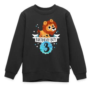 Anniversaire garçon - 3e anniversaire — partie - Sweat Premium enfant bio - noir - Devant - AI Model Kid Female (0cm)