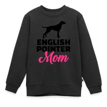 English Pointer - Sweat Premium enfant bio - noir - Devant - AI Model Kid Female (0cm)