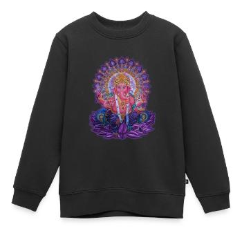Ganesha 1 - Sweat Premium enfant bio - noir - Devant - AI Model Kid Female (0cm)