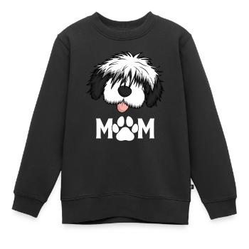 Bobtail-Pudel-Mischling Hund Mutter - Kinder Premium Organic Sweatshirt - Schwarz - Vorne - AI Model Kid Female (0cm)