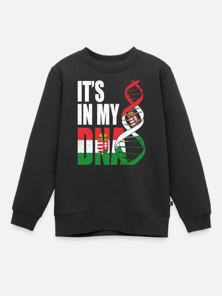 Ungarn DNA Spruch Ungarische Flagge - Kinder Premium Organic Sweatshirt - Schwarz