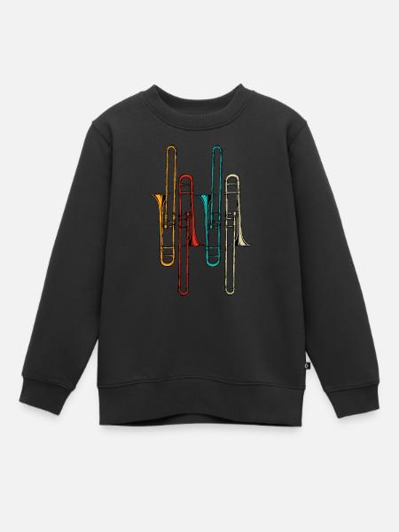 Cadeau vintage de trombone pour les joueurs de trombone - Sweat Premium enfant bio - noir
